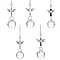 Glass Round Pendant Decorations, with Angel Gemstone & Alloy Link, for Home Decorations, 167mm