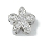 Rack Plating Brass Micro Pave Clear Cubic Zirconia Beads, Long-Lasting Plated, Lead Free & Cadmium Free, Flower, Platinum, 10x10.5x5.5mm, Hole: 2.5mm