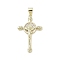 Real 18K Gold Plated Brass Micro Pave Cubic Zirconia Pendants, Cross with Jesus, Clear, 28x17.5x3mm, Hole: 3.6x4.3mm