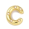 Brass Pendant, with ABS, Letter A~Z, Letter C, 21x17.5x6.5mm, Hole: 3.5mm