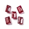 Glass Rhinestone Cabochons, Pointed Back, Faceted, Rectangle, Siam, 6x4x2.5mm