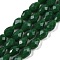 Opaque Solid Color Beads Strands, Faceted, Teardrop, Dark Green, 15x10mm, Hole: 1.6mm, about 46~48pcs/strand, 27.95 inch(71cm)