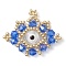 Seed Beads Beaded Charms, Eye Pendants, Royal Blue, 23x30x5mm, Hole: 1.2mm