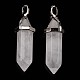 Natural Quartz Crystal Double Terminated Pointed Pendants G-F295-04G-4