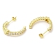 Clear Cubic Zirconia Arch with Star Stud Earrings EJEW-K249-02G-2