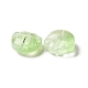 透明なスプレー塗装ガラスビーズ  ベアクロウプリント  薄緑  14x14x7mm  穴：1mm GLAA-I050-12B-2