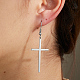 Boucle d'oreille pendante en forme de croix en acier inoxydable WW3016-2-3
