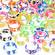 女性のための透明な樹脂陰陽指輪  ミックスカラー  usサイズ5 3/4(16.3mm) RJEW-T022-032-1