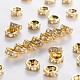 Iron Rhinestone Spacer Beads RB-A009-6MM-G-1