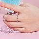 925 anillo de dedo de plata de primera ley con baño de rodio RJEW-A019-15B-P-2