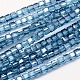 Faceted Cube Pearl Luster Plated Electroplate Glass Beads Strands EGLA-E041-5mm-PL01-1