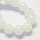 Chapelets de perles rondes en verre imitation jade peint X-DGLA-Q021-12mm-01-2