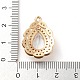 Golden Brass Micro Pave Cubic Zirconia Pendants KK-K350-03G-02-3