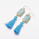 Nylon Thread Tassel Earrings EJEW-E202-A07-1