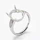 925 componentes de anillo de dedo de garra de diamante de imitación de plata esterlina STER-E061-42P-5