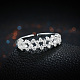 Регулируемые модный стерлингового серебра кубического циркония палец кольца манжеты RJEW-BB15254-4