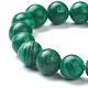 Bracelets extensibles perlés en malachite synthétique BJEW-A117-E-16-3