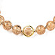 Bracelet extensible en perles de verre rondes avec anneau en laiton plaqué or pour femme BJEW-N018-02F-2