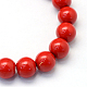 Baking Painted Pearlized Glass Pearl Round Bead Strands HY-Q003-12mm-55-2