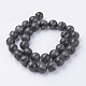 Brins de perles de larvikite noire naturelle G-G735-57-12mm-2