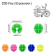 Nbeads 250pcs 5 colores radios de rueda de bicicleta clip de plástico cuenta KY-NB0001-25-2
