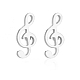 304 boucles d'oreilles clous note de musique en acier inoxydable avec 316 épingles en acier inoxydable pour femme MUSI-PW0001-23P-1