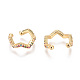 Golden Plated Brass Micro Pave Cubic Zirconia Cuff Earrings EJEW-L244-13G-2