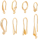 SUPERFINDINGS 48Pcs 8 Style Brass Earring Hooks 24K Gold Plated Hoop Earring Findings Lever Back Earwires for Jewelry Making Earring DIY Craft Pin: 0.5~1mm KK-FH0004-08-1