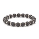 Bracelet extensible en pierre de lave naturelle avec des perles de strass en cristal BJEW-JB08191-02-1