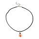 Alliage en forme d'ange avec colliers à pendentif en verre NJEW-JN04560-02-4