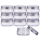 BENECREAT 10 Pack 2.8oz/80ml Column Plastic Clear Storage Containers Jars Organizers with Aluminum Screw-on Lids CON-BC0004-86-1