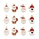 40個4スタイルのクリスマステーマライトゴールドアロイエナメルペンダント  クリスマスサンタクロース  ミックスカラー  10個/スタイル ENAM-LS0001-61-2