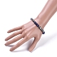 Bracelets extensibles en perles de lapis-lazuli naturel (teint) BJEW-JB04980-03-4