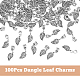 Dicosmetic 100 pz argento antico fascini a foglia cava fascini a foglia tibetani fascini di foglie di autunno primaverili fascini europei pendenti a foglia branello con foro grande 5mm pendenti in lega per la creazione di gioielli FIND-DC0002-75-3