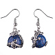 Boucles d'oreilles pendantes dragon lapis lazuli naturel EJEW-A092-12P-06-2