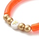 Bracelet extensible perlé tube incurvé acrylique imitation pierre gemme BJEW-JB07965-5