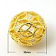Brass Cubic Zirconia Beads KK-E346-10mm-G-1