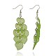Acrylique vert boucles d'oreilles chandelier en couches X-EJEW-JE00668-04-2