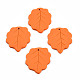 手作り樹脂粘土ペンダント  葉  ダークオレンジ  31~32x28~29x3mm  穴：1.6mm CLAY-N010-073-2