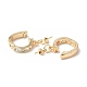 Brass Micro Pave Clear Cubic Zirconia Twister Clasps KK-P223-39G-2