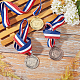 Ahandmaker6個3色スポーツメダル  1位2位3位メダルゴールドシルバーブロンズ賞メダル賞オリンピックスタイルの優勝メダル、学校の大会イベントパーティーの好意のためのネックリボン付き AJEW-GA0003-64-5