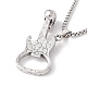 Alloy Skull Guitar Pendant Necklace with 201 Stainless Steel Box Chains NJEW-E016-08AS-3