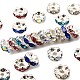Perles séparateurs en laiton avec strass&nbsp;RB-A014-L7mm-S-1