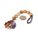 Heart Natural Gemstones & Mixed Stone Chips Tassel Pendant Decorations HJEW-JM00948-3