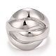 304 anillo de dedo grueso texturizado de acero inoxidable para hombres y mujeres RJEW-B040-03P-2