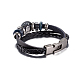 Braided Leather Multi-strand Bracelets BJEW-BB15548-3