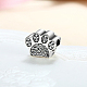 Dog's Paw Prints 925 Sterling Silver Cubic Zirconia European Stopper Beads STER-BB15831-3