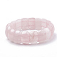 Naturali Quarzo Rosa stirata dei braccialetti bordati BJEW-S137-21-1