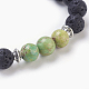 Natural Lava Rock Beads Stretch Bracelets BJEW-JB03899-04-3