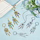 Nbeads 20Pcs 2 Style Woven Net/Web with Feather Alloy Pendant Keychain KEYC-NB0001-70-5